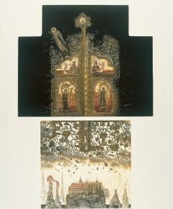 Erosión XVII. La Anunciación ó Apocalipsis Aguafuerte y manera negra. 45 x 30 cm., 1992